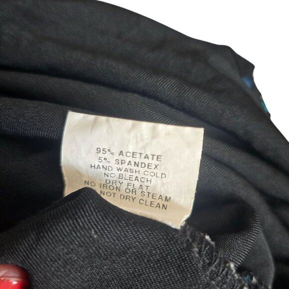 Floral Asymmetrical Hem Tunic Top Black Pink Blue Butterfly Size 3X CM2009 - Picture 10 of 10